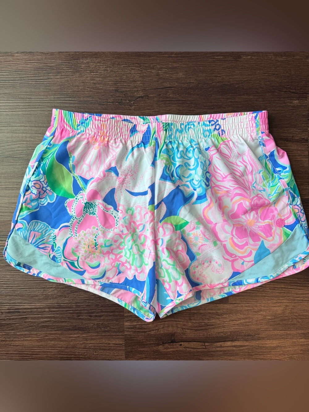 LILLY PULITZER Ocean Trail Shorts  PEONY FOR YOUR THOUGHTS Small Pink Blue Lined